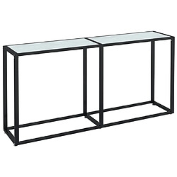 Maison Chic Table console | Meuble d'entrée | Table d'appoint Marbre blanc 160x35x75,5 cm Verre trempé -GKD57182