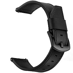 Bracelet en cuir véritable 22mm noir pour votre Samsung Gear S3 Classic/S3 Frontier