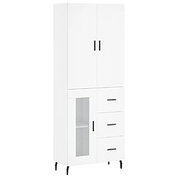 vidaXL Buffet haut Blanc 69,5x34x180 cm Bois d'ingénierie