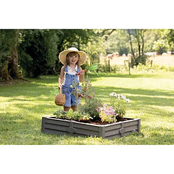 SMOBY Bac Square Garden 2 en 1 : bac a sable et carré potager - 76x76cm - Bâche de fond fournie