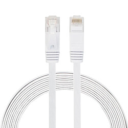 Wewoo Câble réseau LAN plat Ethernet blanc ultra-plat 3m CAT6, cordon de raccordement RJ45