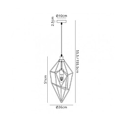 Luminaire Center Suspension 1 ampoule Or peint,Noir sablé