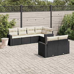 Maison Chic Salon de jardin 7 pcs avec coussins | Ensemble de Table et chaises | Mobilier d'Extérieur noir résine tressée -GKD32897