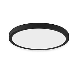 NETTLIFE Plafonnier LED Plat 15 W Lampe de Salle de Bain Blanc Neutre Ø 22 cm Lampe étanche IP44 Lampe de Cuisine Noire Ronde pour Chambre à Coucher