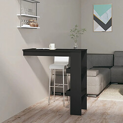 vidaXL Table de bar murale Noir 102x45x103,5 cm Bois d'ingénierie