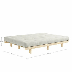 Inside 75 Banquette convertible futon LEAN pin coloris naturel couchage 130x190 cm. pas cher