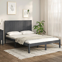 vidaXL Cadre de lit sans matelas gris 120x200 cm bois de pin massif