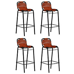 Acheter vidaXL Ensemble de bar 5 pcs Bois massif recyclé et cuir de chèvre