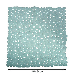 MSV Tapis Fond de douche PVC GALETS 53x53cm Gris