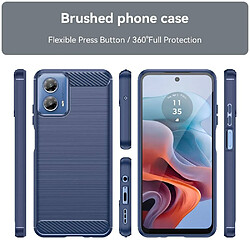 Htdmobiles Coque pour Motorola Moto G34 5G - housse etui silicone gel carbone + film ecran - BLEU FONCE