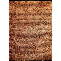 Thedecofactory MILANO - Tapis tissé plat coton noir et reflet lumière orange 120x170