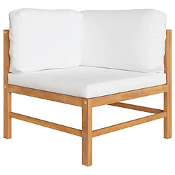 Avis Maison Chic Salon de jardin 5 pcs + coussins - Mobilier/Meubles de jardin - Table et chaises d'extérieur crème Bois de teck solide -MN21134