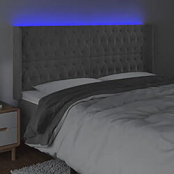 Avis Maison Chic Tête de lit scandinave à LED,meuble de chambre Gris clair 203x16x118/128 cm Velours -MN97136