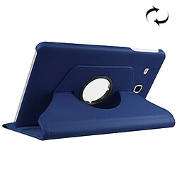 Wewoo Housse Étui bleu foncé pour Samsung Galaxy Tab E 9.6 / T560 / T561 Litchi Texture Horizontal Flip solide couleur en cuir avec 360 degrés support de rotation