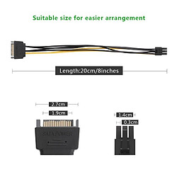 Wewoo Câble 20 cm SATA 15 broches à 6 PCI Express Graphics carte vidéo d'alimentation pas cher