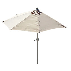 Mendler Demi-parasol aluminium Parla pour balcon ou terrasse, IP 50+, 300cm ~ crème sans pied