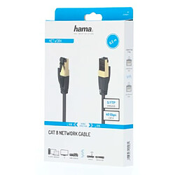 HAMA Câble réseau CAT-8, 40 Gbit/s, blindé S/FTP, ss halogène, 0,50 m