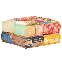 Decoshop26 Coussin de sol pouf repose-pieds 60x70x36 cm en tissu patchwork DEC021303 pas cher