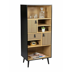 Urban Living Bibliothèque contemporaine effet bois Chelsea - L. 60 x H. 140 cm - Noir pas cher