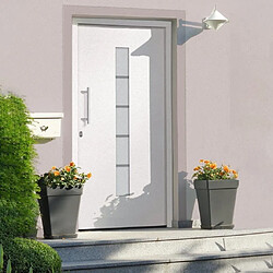 vidaXL Porte d'entrée Aluminium et PVC Blanc 110x210 cm