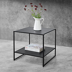 Table de Chevet Mandal 51 x 53 x 51 cm Métal Noir Mat [en.casa]