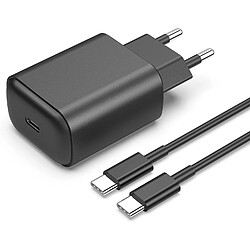 Chargeur USB-C 25W Noir + Cable pour Samsung S23 / S22 / S21 / PLUS / ULTRA Little Boutik®