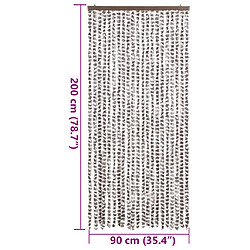 vidaXL Rideau anti-mouches taupe blanc 90x200 cm pas cher