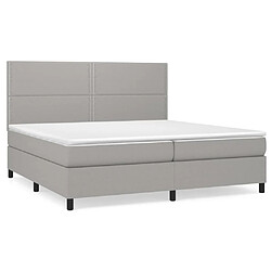 Maison Chic Lit Adulte - Lit simple Lit à sommier tapissier avec matelas moelleux - Meuble de Chambre - Gris clair 200x200cm Tissu -MN23206