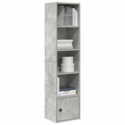 vidaXL Bibliothèque gris béton 31x24x127 cm bois d'ingénierie