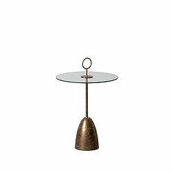 BigBuy Home Table d'appoint Doré Verre Fer 50 x 50 x 75,5 cm