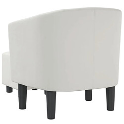 Acheter vidaXL Fauteuil avec repose-pied blanc similicuir