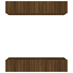 vidaXL Meubles TV 4 pcs chêne marron 80x30x30 cm bois ingénierie