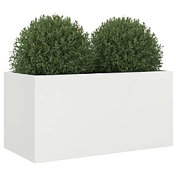 Avis vidaXL Jardinière blanc 62x30x29 cm acier