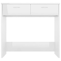 Acheter Maison Chic Bureau,Table de travail,bureau de travail pour chambre Blanc brillant 80x40x75 cm Aggloméré -GKD44093