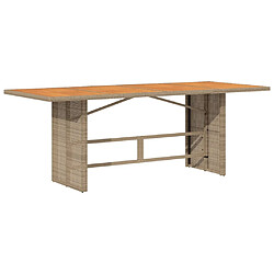 Acheter vidaXL Table de jardin avec dessus en bois d'acacia beige 190x80x74 cm