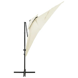 Avis Helloshop26 Parasol déporté à double toit 250 x 250 cm sable 02_0008571