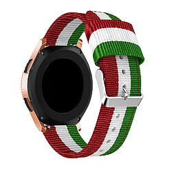 Bracelet en PU sangle de remplacement réglable, largeur : 20mm vert/blanc/rouge pour votre Samsung Galaxy Watch 42mm