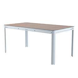 Acheter AXI Zora Salon de Jardin avec Table et 4 chaises en BLANC / marron | Table et Chaises de Jardin/Table de Jardin, Aspect bois en Aluminium / PSPC | Table à manger d'extérieur / jardin