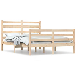 Maison Chic Lit adulte - Lit simple Cadre de lit,Structure du lit Contemporain Bois de pin massif 140x200 cm -MN79516