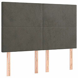 Maison Chic Lot de 4 Têtes de lit design pour chambre - Décoration de lit Gris foncé 72x5x78/88 cm Velours -MN21218