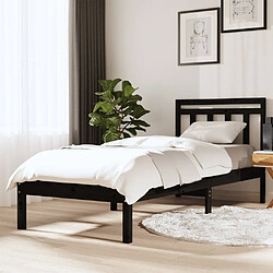 vidaXL Cadre de lit sans matelas noir bois massif 100x200 cm