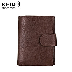 Porte-Carte Homme Portefeuille Protection Magnétique Cuir Anti RFID Marron YONIS