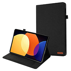 Etui en PU avec support et porte-cartes pour votre Xiaomi Pad 5 Pro 12.4 (2022) - noir