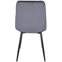 Acheter Decoshop26 Lot de 2 chaises de salle à manger coutures décoratives carrées en velours gris foncé et pieds en métal noir 10_0001572