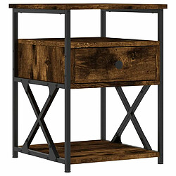 Maison Chic Lot de 2 Tables de chevet - Tables de Nuit chêne fumé 40x42x55 cm bois d'ingénierie pas cher