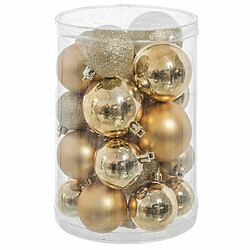 BigBuy Christmas Boules de Noël Multicouleur Doré Plastique Paillettes 12,5 x 12,5 x 27 cm (27 Unités)