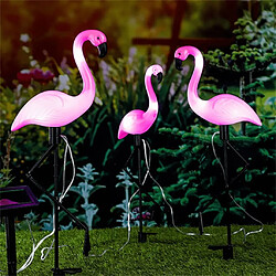 Avis HI Pieu de jardin solaire à LED Flamant rose 3 pcs