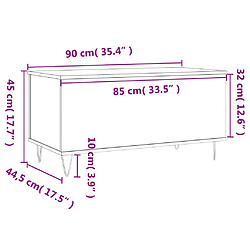 vidaXL Table basse Noir 90x44,5x45 cm Bois d'ingénierie pas cher