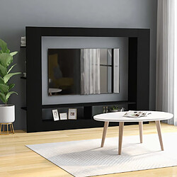 vidaXL Meuble TV noir 152x22x113 cm bois d'ingénierie