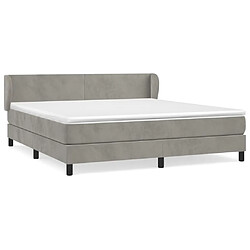 vidaXL Sommier à lattes de lit et matelas Gris clair 180x200cm Velours